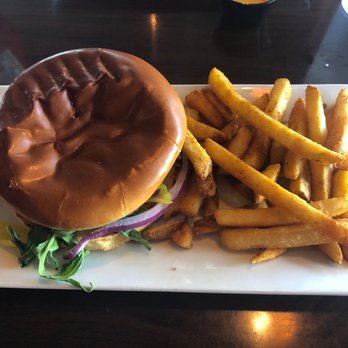 Vicino’s Brick & Brew - Caprese burger with Cajun fries $14 Temperature was perfect. - Cocktail Bars Near Me - Syracuse, New York Vicino’s Brick & Brew - Caprese burger with Cajun fries $14 Temperature was perfect. - Cocktail Bars Near Me - Syracuse, New York