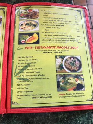Menu photo 8 Pho Pacific Tacoma, WA