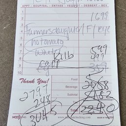 Bill. $37 with tip. Bill. $37 with tip.