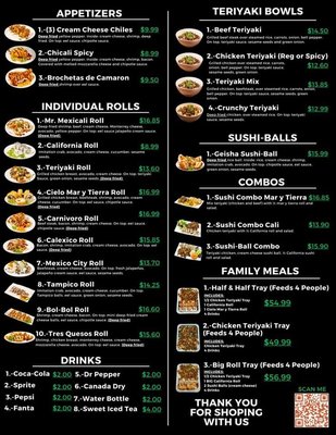 Menu photo 1 Mr. Mexicali Roll Valley Center, CA Menu photo 1 Mr. Mexicali Roll Valley Center, CA