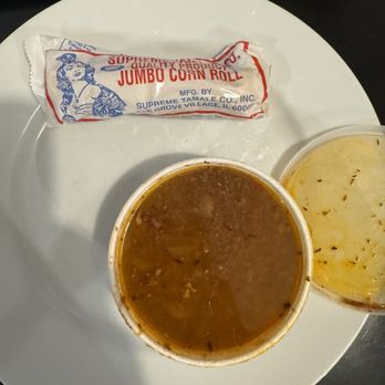 Bishop's Chili - a bowl of soup and a biscuit on a plate - American Near Me - Westmont, Illinois