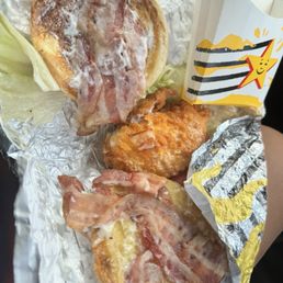 Mold on the Bacon!  the chicken was not cooked at all.
