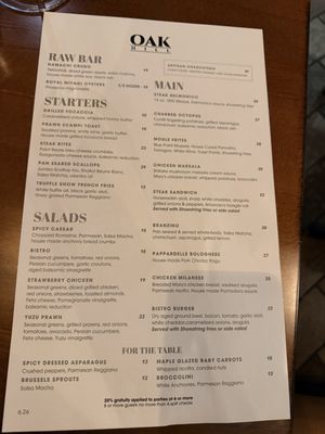Menu photo 1 Oakhill Wine + Bistro Fresno, CA Menu photo 1 Oakhill Wine + Bistro Fresno, CA