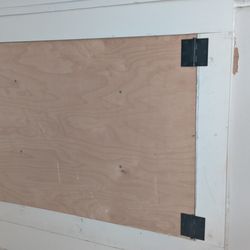 Badly marked and scratched trim/door.