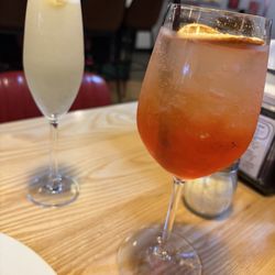 The Fold Goshen - Lavender Haze in the back (I believe that's what it was called) - 5/5 on flavor 3/5 on size lol! Aperol spritz in front 5/5!