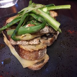 The Library Restaurant - Mushroom, cheese and asparagus appetizer, big but ok, not bad