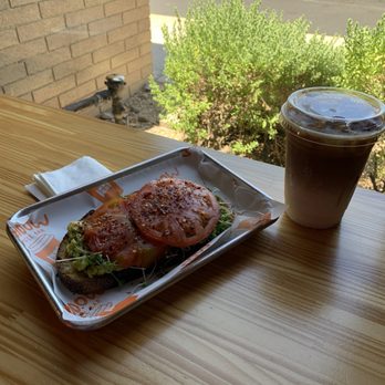 Window Coffee Bar - Carmel iced coffee (i think) & their avocado/tomato toast - Coffee & Tea Near Me - Phoenix, Arizona