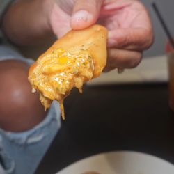 The Goal Sports Bar - Crab dip on pita bread.