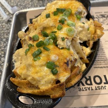 Flying Dog Tap House - Crab, cheese, waffle fries. - Salad Near Me - Baltimore, Maryland