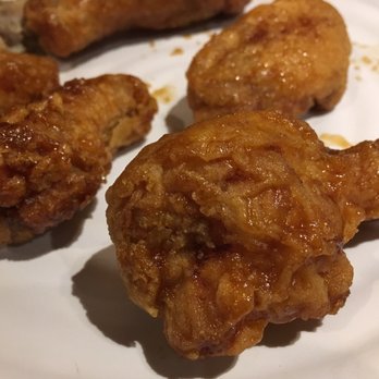 Bonchon Allston - Soy garlic wings... sorry too good, forgot the photo first! don't bother w/ the drumsticks... lower fry:meat ratio is always a good thing! - Korean Near Me - Allston, Massachusetts Bonchon Allston - Soy garlic wings... sorry too good, forgot the photo first! don't bother w/ the drumsticks... lower fry:meat ratio is always a good thing! - Korean Near Me - Allston, Massachusetts