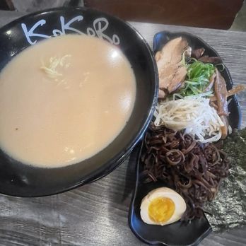 Kokoro Ramen - Tonkotsu Ramen with the add ins on the side - Ramen Near Me - Milpitas, California