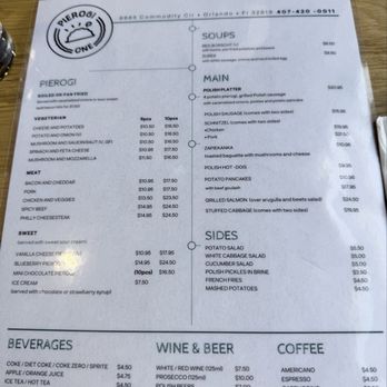 Pierogi One - Menu - Polish Near Me - Orlando, Florida