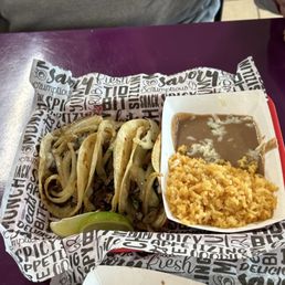 Steak soft taco combo plate Steak soft taco combo plate
