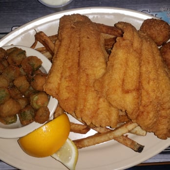 Huck's Catfish - Fried catfish fillets with fries and fried okra. Perfect every time. - Southern Near Me - Denison, Texas Huck's Catfish - Fried catfish fillets with fries and fried okra. Perfect every time. - Southern Near Me - Denison, Texas
