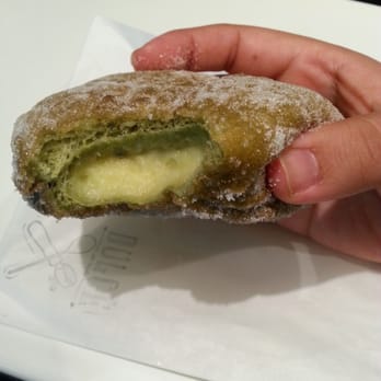 Cafe Dulce - Green tea donut with cream filling inside - Coffee & Tea Near Me - Los Angeles, California