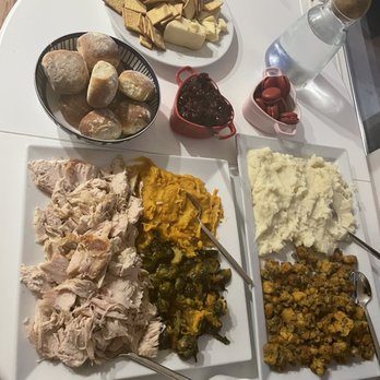 Pasta & Co - Rolls, turkey, gravy, cheese, mashed potatoes, Brussels sprouts, stuffing, cranberry sauce, sweet potatoes. - Delis Near Me - Seattle, Washington