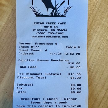 Putah Creek Cafe - Breakfast & Brunch Near Me - Winters, California