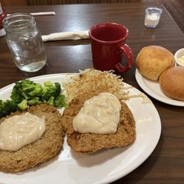 Chicken fried steak and any sides you want, hits the spot