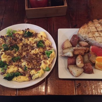 Americana - Eggs special for the day: egg bacon broccoli frittata with potatoes and toast - New American Near Me - Seattle, Washington