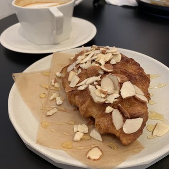 Haan Coffee - Latte + honey almond craffle - Coffee Roasteries Near Me - Orlando, Florida Haan Coffee - Latte + honey almond craffle - Coffee Roasteries Near Me - Orlando, Florida