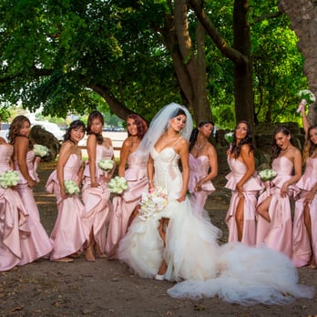 Bridal Reflections - My beautiful bridesmaids in Lazaro Noir in blush mikado from Bridal Reflections. Photo Cred: Lighthouse Photography - Bridal Near Me - Massapequa, New York Bridal Reflections - My beautiful bridesmaids in Lazaro Noir in blush mikado from Bridal Reflections. Photo Cred: Lighthouse Photography - Bridal Near Me - Massapequa, New York