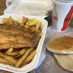 Haddock plate, jr roast beef with provolone, small fountain drink