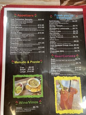 Menu photo 2 L&B Mexican Restaurant Bakersfield, CA