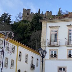 Amor Lusitano - View of the Templar castle from Amor Lusitano in Tomar's Praca de Republica