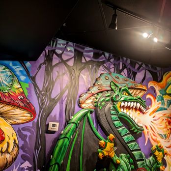 Mellow Mushroom Birmingham - a mural of a dragon and mushrooms - Pizza Near Me - Birmingham, Alabama Mellow Mushroom Birmingham - a mural of a dragon and mushrooms - Pizza Near Me - Birmingham, Alabama