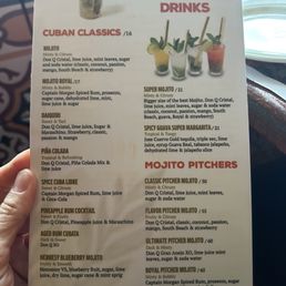 Drink menu