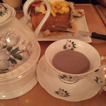 Prince Tea House - The Hot Lavender Tea was served in a fancy teacup and teapot set. - Desserts Near Me - Brooklyn, New York Prince Tea House - The Hot Lavender Tea was served in a fancy teacup and teapot set. - Desserts Near Me - Brooklyn, New York