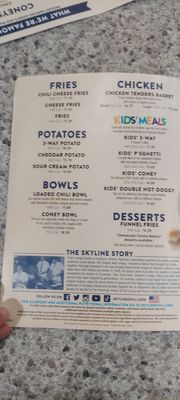 Menu photo 1 Skyline Chili Newport, KY