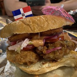 Picadera Elevated Dominican Street Food - Chichachimi- Dominican fried chicken sandwich with tropical fried cheese