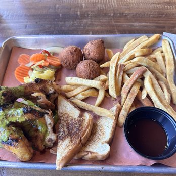 SMKD BBQ  - Chicken with fries and hush puppies - American Near Me - Henderson, Nevada