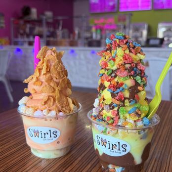 Swirls Soft Serve - Thai tea and pineapple - Ice Cream & Frozen Yogurt Near Me - Upland, California Swirls Soft Serve - Thai tea and pineapple - Ice Cream & Frozen Yogurt Near Me - Upland, California