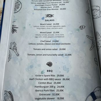 Victor's Beach Bar - Menu - Bars Near Me - Marbella, Massachusetts
