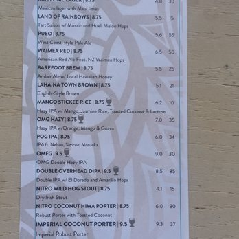 Maui Brewing Company - Menu 7/2025 - Breweries Near Me - Kihei, Hawaii Maui Brewing Company - Menu 7/2025 - Breweries Near Me - Kihei, Hawaii