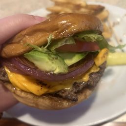 On the border Berger with American cheese