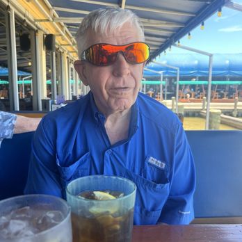 TopWater Grill - My Pops and his wrapped shades enjoying the view and the food too. - Seafood Near Me - San Leon, Texas TopWater Grill - My Pops and his wrapped shades enjoying the view and the food too. - Seafood Near Me - San Leon, Texas