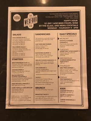 Menu photo 2 The Wexford Pub Wexford, PA