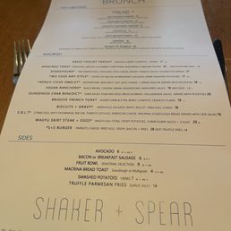 Brunch menu Brunch menu