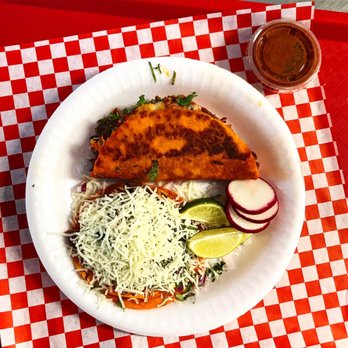 Teddy's Red Tacos - One red taco and one red quesadilla! Two thumbs up!! - Tacos Near Me - Los Angeles, California Teddy's Red Tacos - One red taco and one red quesadilla! Two thumbs up!! - Tacos Near Me - Los Angeles, California