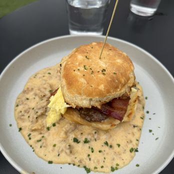 Wonderyard Garden + Table - Biscuits and gravy stack - Pizza Near Me - Denver, Colorado