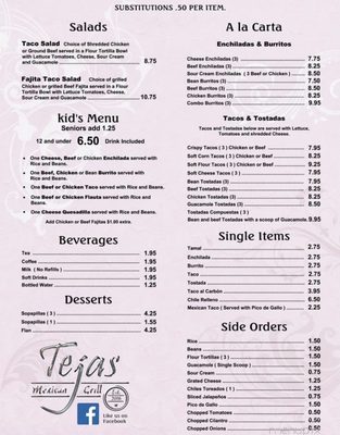 Menu photo 4 TEJAS Mexican Grill Bells, TX Menu photo 4 TEJAS Mexican Grill Bells, TX