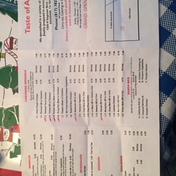 Taste Of Asia - Menu backside
