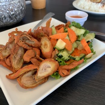 Udom Khmer Restaurant - PORK CHITTERLINGS (BAI POHR VIEN) - Barbeque Near Me - Long Beach, California