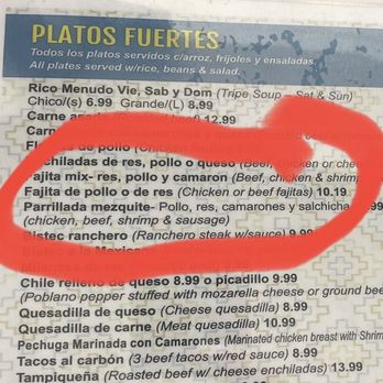 Taqueria LA Nueva Mexicana - the menu - Mexican Near Me - Arlington, Texas