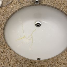 THE SINK! They don't even want to take the time to replace a broken sink.