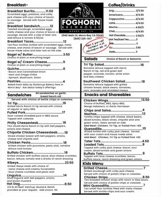 Menu photo 1 Foghorn Brewhouse Morro Bay, CA Menu photo 1 Foghorn Brewhouse Morro Bay, CA