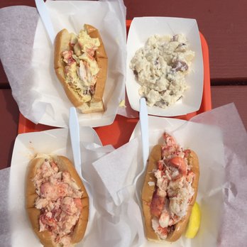 Bite Into Maine - Potato salad, picnic roll, curry roll, and chipotle roll. - Seafood Near Me - Cape Elizabeth, Maine Bite Into Maine - Potato salad, picnic roll, curry roll, and chipotle roll. - Seafood Near Me - Cape Elizabeth, Maine